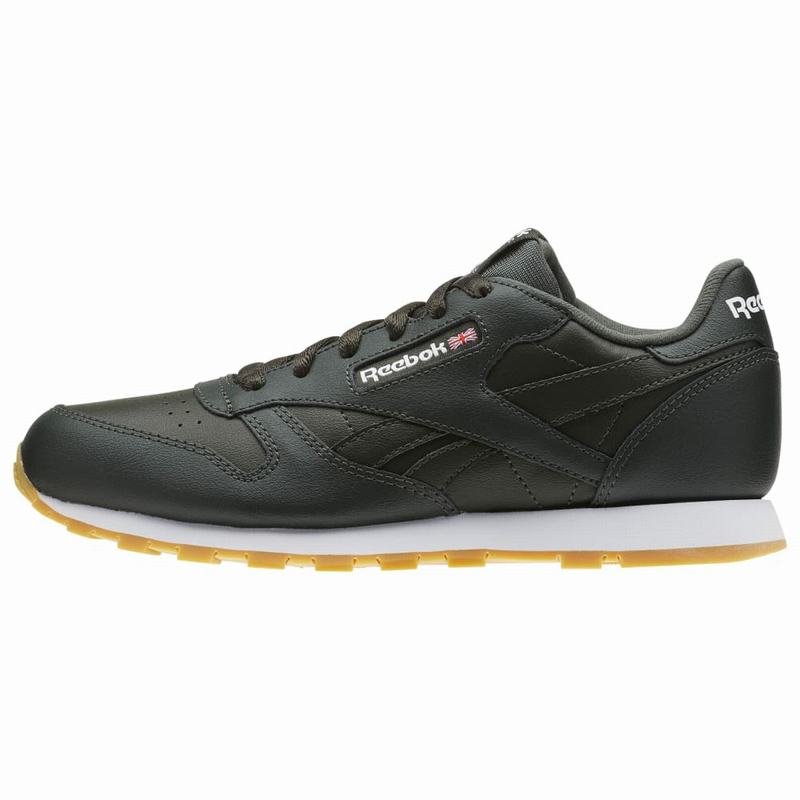 Reebok Classic Leather Tenisky Dievcenske - Olivovo Zelená/Biele DN7537US